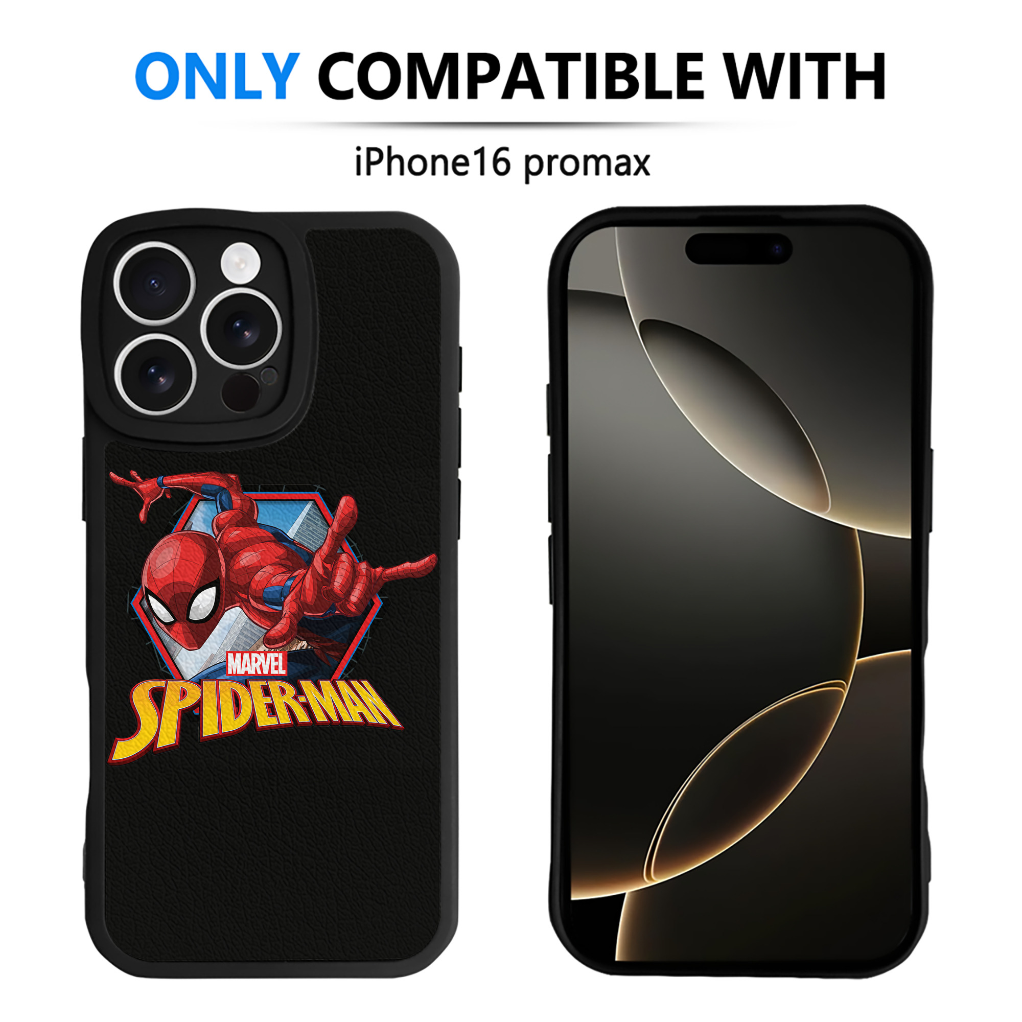 Spider Man スパイダーマン 【iPhone 16シリーズ対応】シリコンスマホケース（レザー調） 材質：シリコン